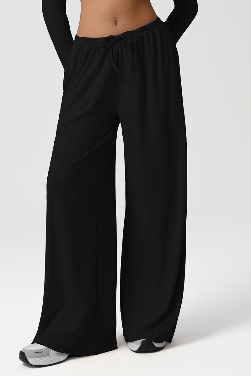 Women Wide Leg Low Rise Pocket Yoga Pants