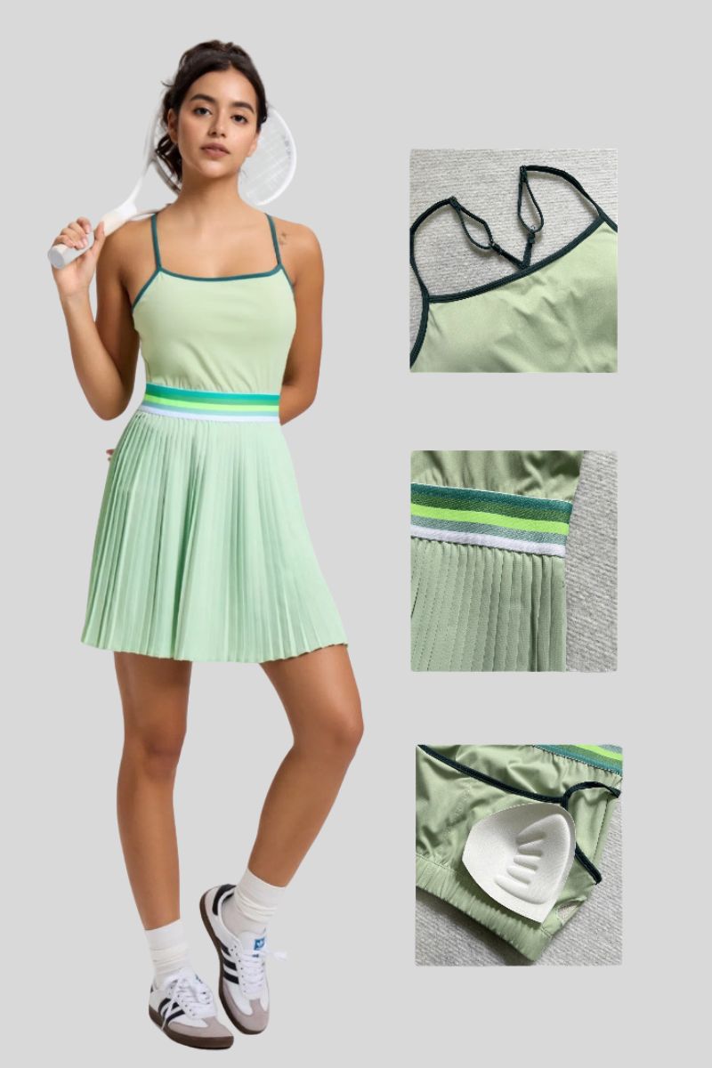 Tennis badminton quick-drying pleated dress with bra suspenders