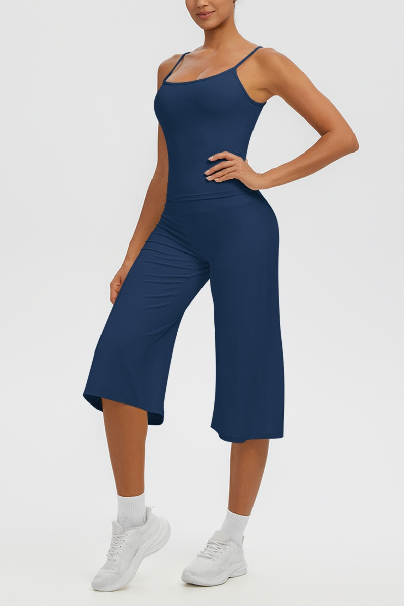 Women's Tank Top & Wide Leg Yoga Cropped Pants Set