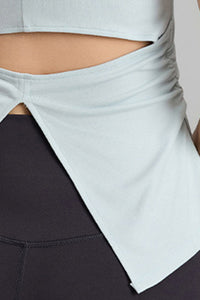 Women's Summer V-neck Pleated Sleeveless Cut Out Tank Top