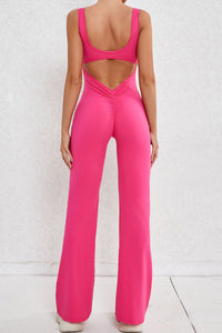 Women Hollow Out Back Micro Peach Hip Lift Sports Fitness Yoga Bodysuit