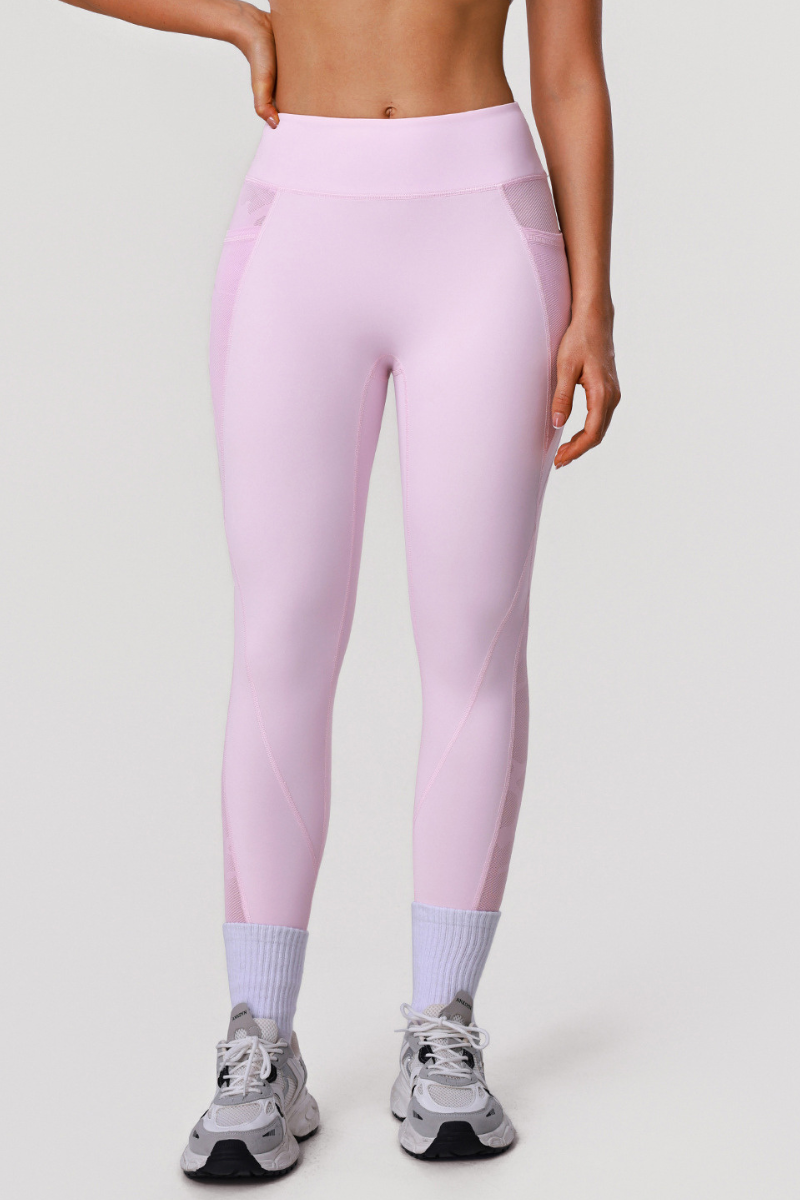 Women's Athletic Side Mesh Patchwork And Pocketed Leggings