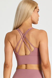 Detachable Chest Pad Cross-Back Sports Bra