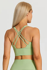 Detachable Chest Pad Cross-Back Sports Bra