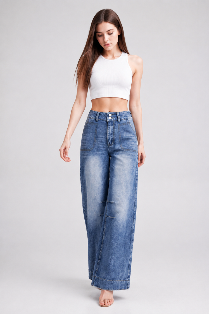 Women's High Waist Wide Leg Jeans