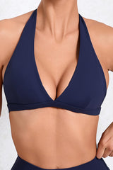 Women Hanging Neck Backless Nude Tight Quick Dry Outdoor Running Fitness Yoga Sports Bra Underwear