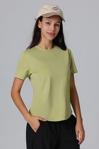 Solid Color Crewneck Breathable Sports T-Shirt