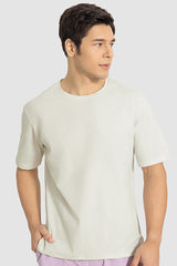 Men Casual Short Sleeve Quick-Dry Breathable Elastic Fitness Running Round-Neck Solid Color T-Shirt