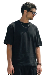 Men's Summer Curved Hem Solid Skin-Friendly T-Shirt
