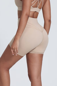 Women'S Fitness Yoga Lines Hip Tight Shorts