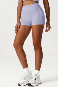 Women High-Waisted Color-Block Butt-Lifting Quick-Dry Yoga Shorts