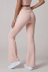 Women's Athletic High Rise Pleated Slim Fit Flared Pants