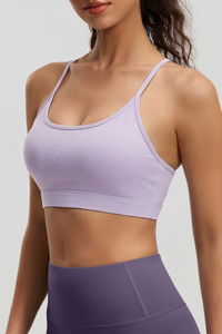 Women's Mesh Spliced Beauty‑Back Padded Sports Bra