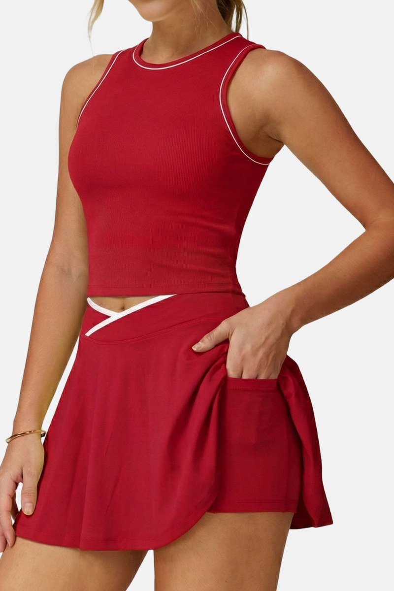 Women's Athletic Set :Tank Top And  Skirt