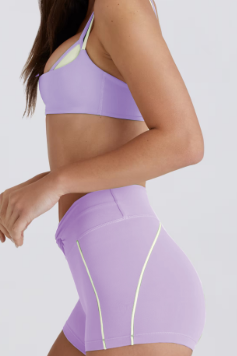 Women's Twist Waist Color Block Quick Dry Yoga Shorts
