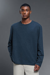 Men Round Neck Breathable Stretchy Casual Sport Long Sleeves