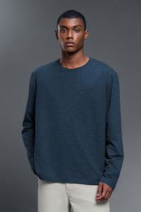 Men Round Neck Breathable Stretchy Casual Sport Long Sleeves