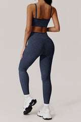 Women Gold Foil Fabric Sports Bras + Yoga Sports Leggings
