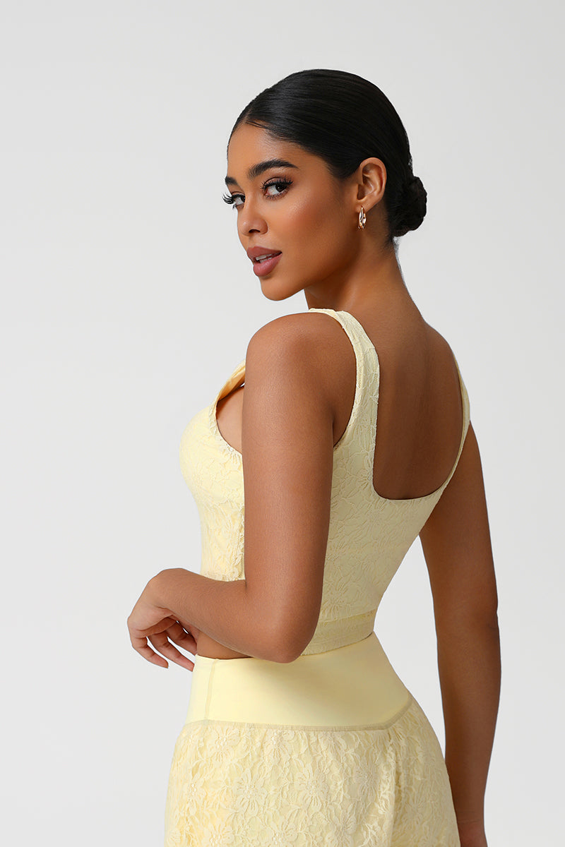 Women Lace Sleeveless Dance Fitness Vest
