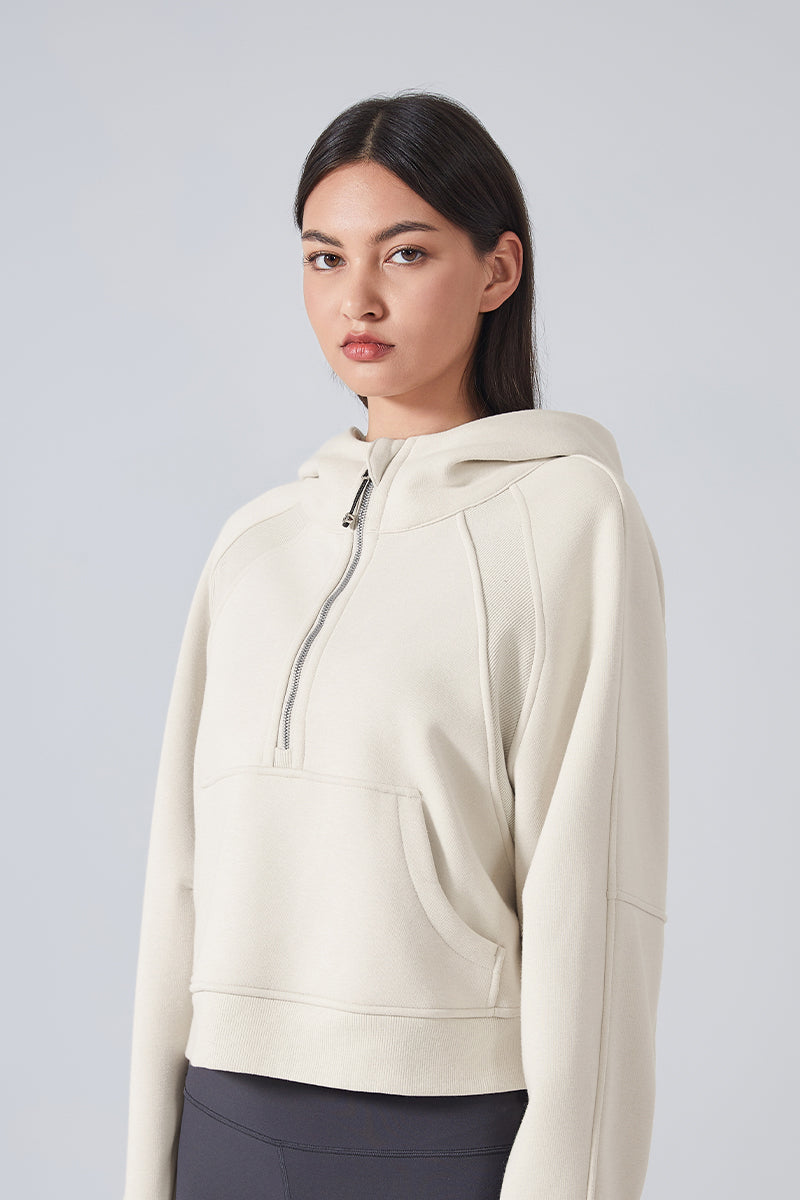 Women'S Half Zipper Loose Hoodie