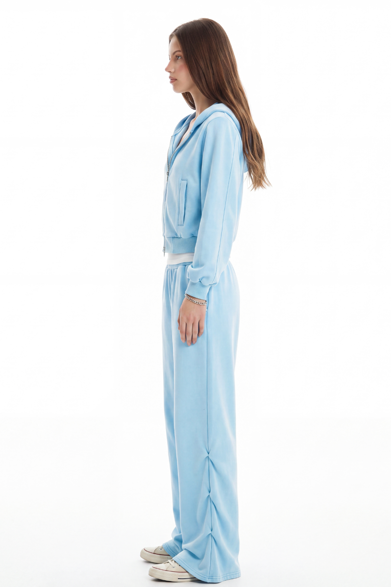 Women's Fall Vintage Washed Distressed Jacket &Sweatpant Set