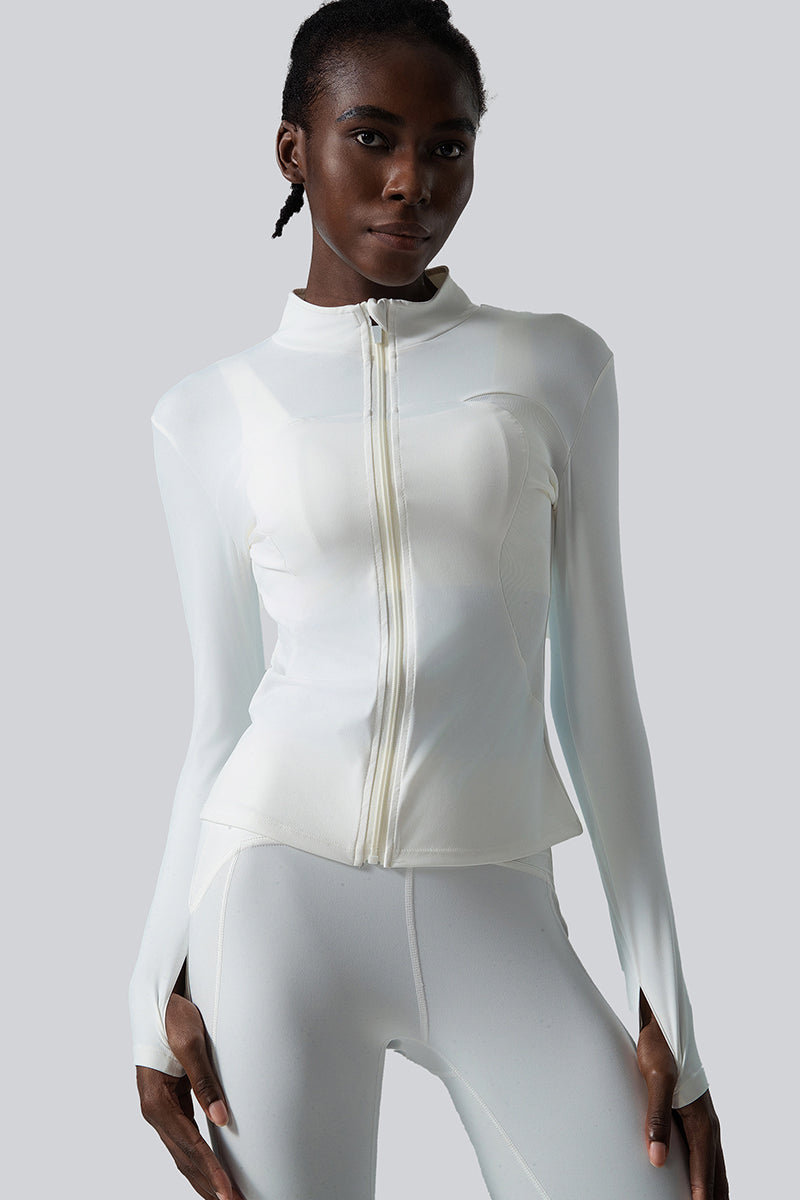 Front cardigan zipper track jacket