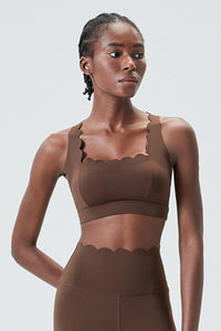 Women Wave-Edge Double-Strap High-Impact Quick-Dry Sports Bra
