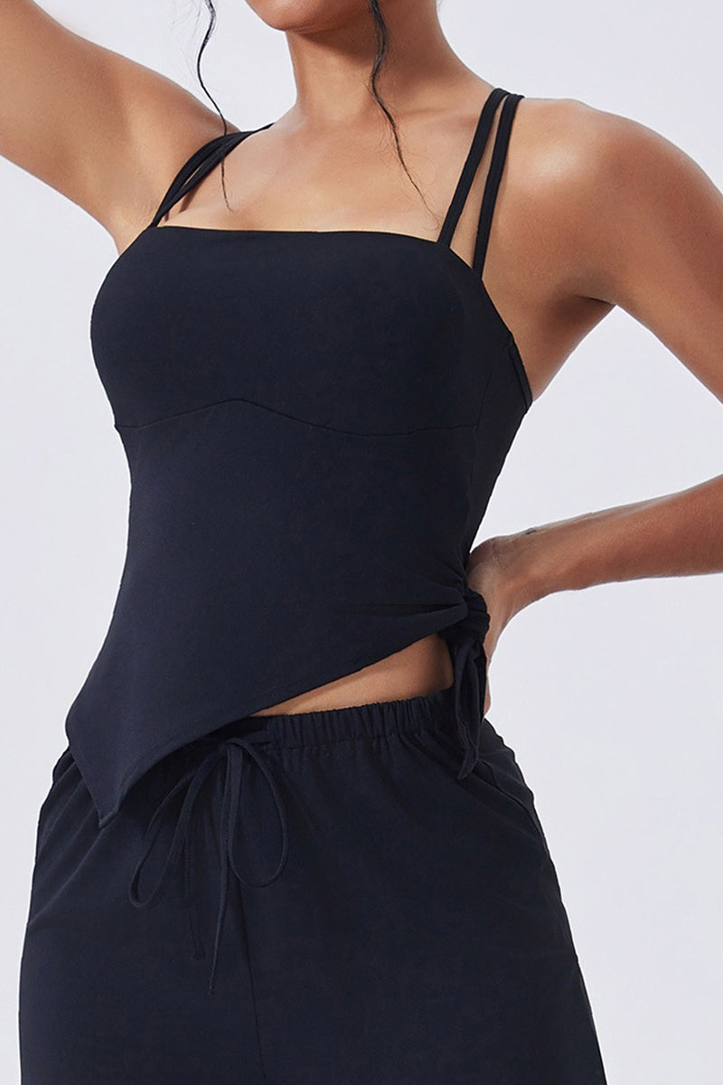 Women Double-Strap Backless Crisscross Yoga Sports Bra