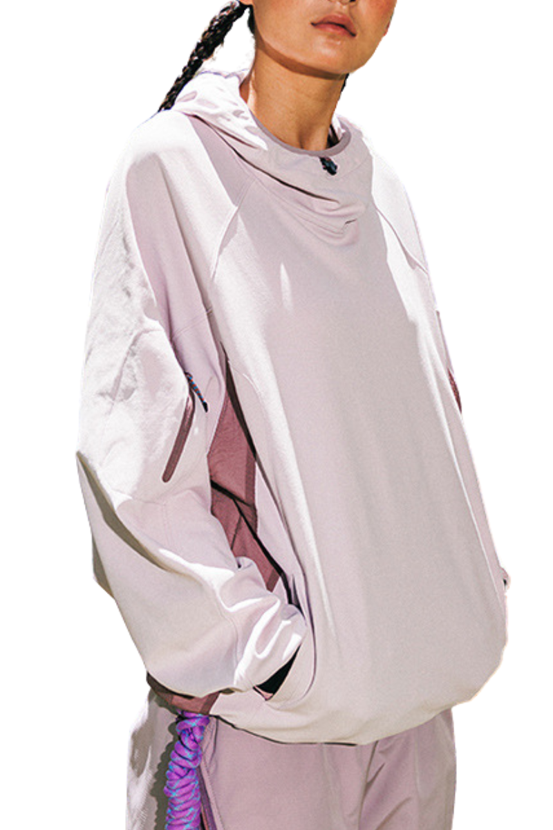 Women's Fall Color-Block Patchwork Multi-Pocket Sport Hoodie