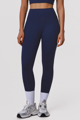 Women's High-Waisted  Side Color-Block Striped Leggings