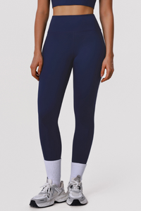 Women's High-Waisted  Side Color-Block Striped Leggings