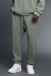 Men Air Layer Loose Straight Leg Sweatpants with Drawstring Cuffs