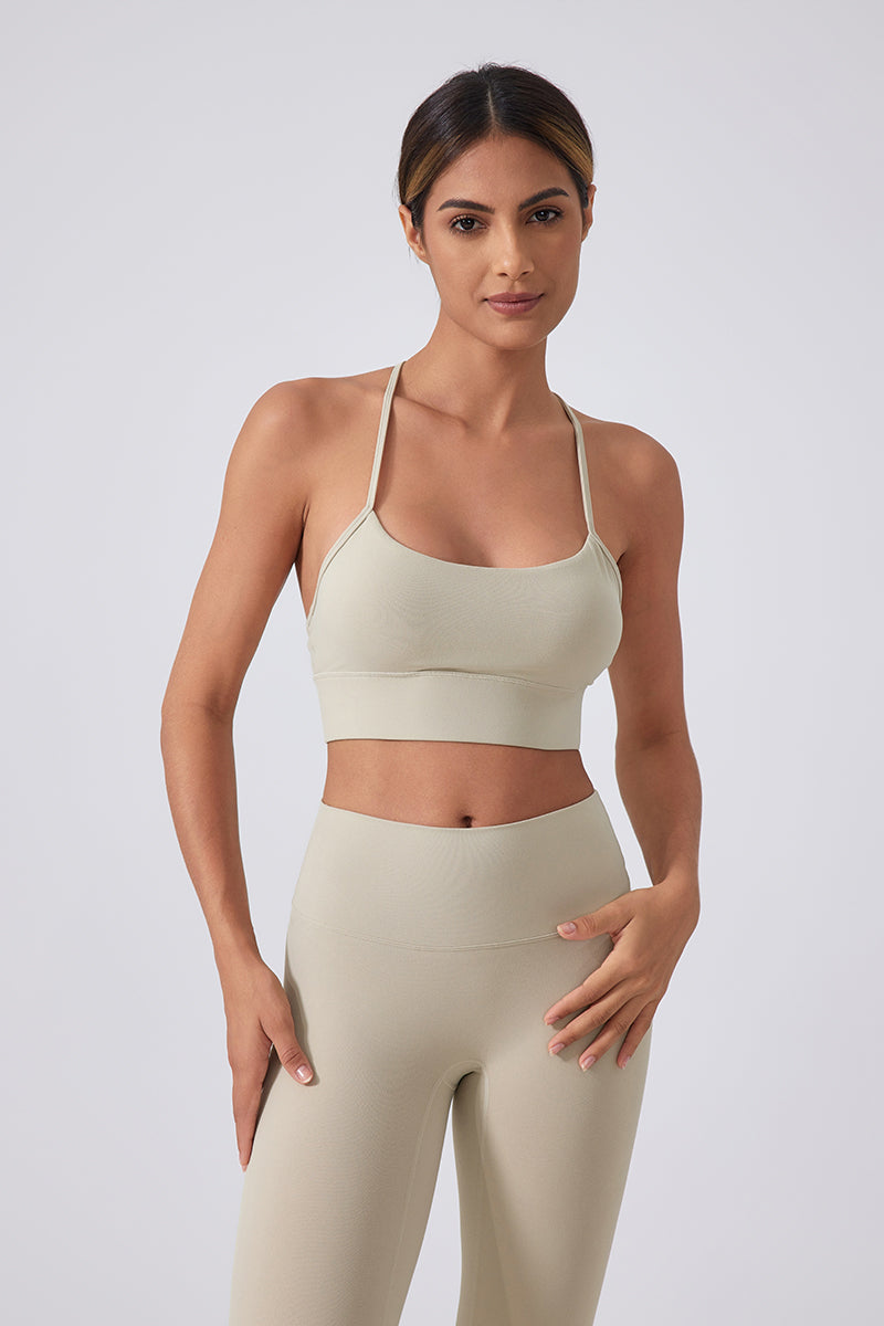 Women Running Sexy Y Back Anti-Shock Gathering Yoga Sports Bra