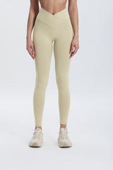 Women'S Bright Crossover High-Waisted Hip Lift Dance Stretch Cropped Pants