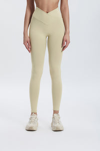 Women'S Bright Crossover High-Waisted Hip Lift Dance Stretch Cropped Pants