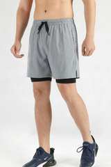 Men's 2-in-1 Athletic Breathable  Shorts with Inner Liner