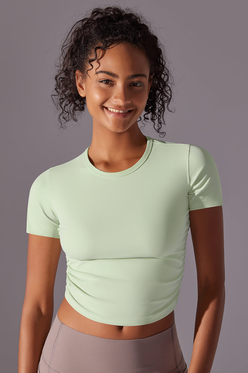 Women'S Slim Waist Sport Crop T-Shirt