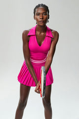 Sports & Fitness V-neck quick-drying tennis skirt two-piece set