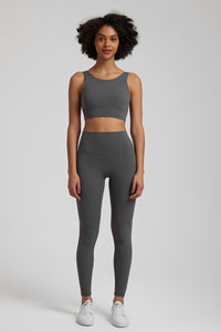 Double Strap Bra + 2-Piece Sports Leggings Set