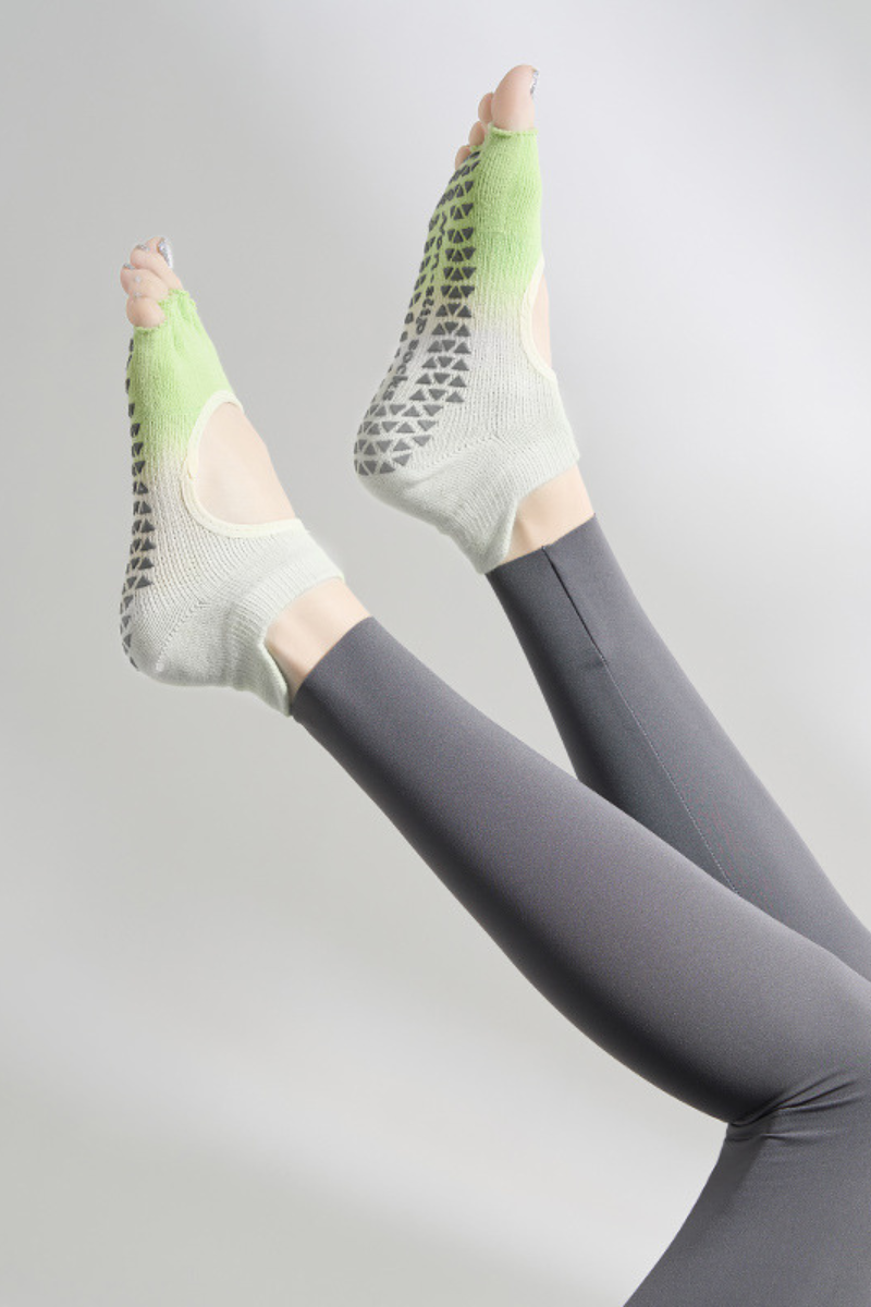 Women's Ombre Gradient Open-Toe Yoga Grip Five-Toe Socks