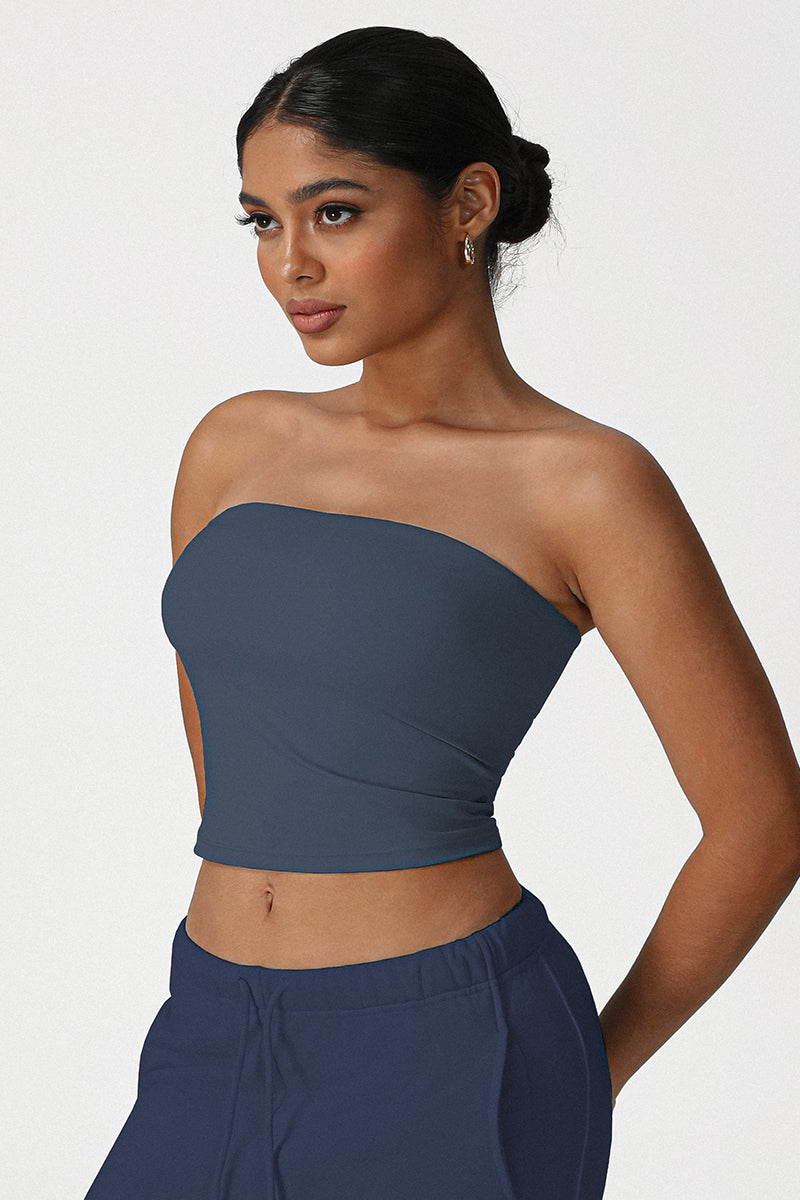 Women Strapless Sculpting Yoga Sports Bra