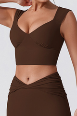 Women's V -Neck Cropped  Sports Yoga Tank Top