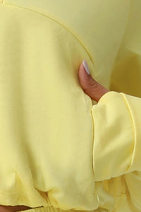 Women Thickened Half-Zip Adjustable-Hem Workout Hoodie