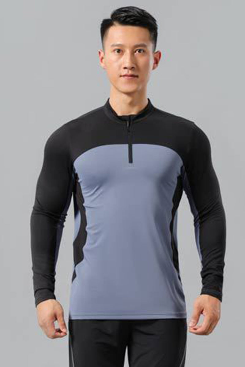 Men Quick-Dry Dragon-Scale Training Long Sleeve Top