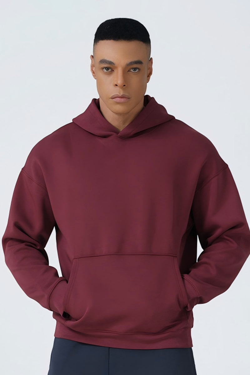 Men Heavyweight Cotton-Blend Hooded Sweatshirt