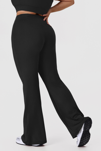 Plus Size Women's Elastic Waist Yoga Flare Pants