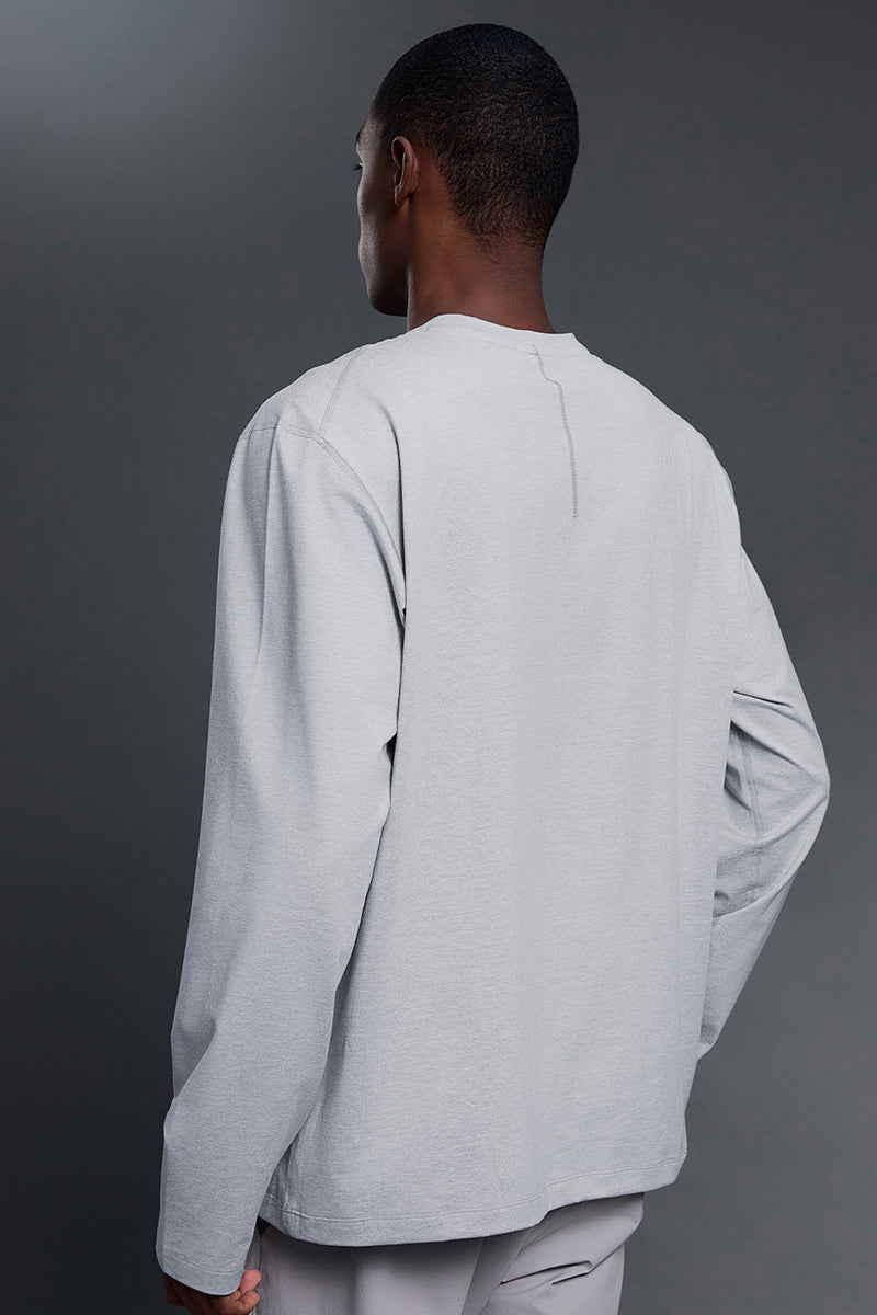 Men Round Neck Breathable Stretchy Casual Sport Long Sleeves