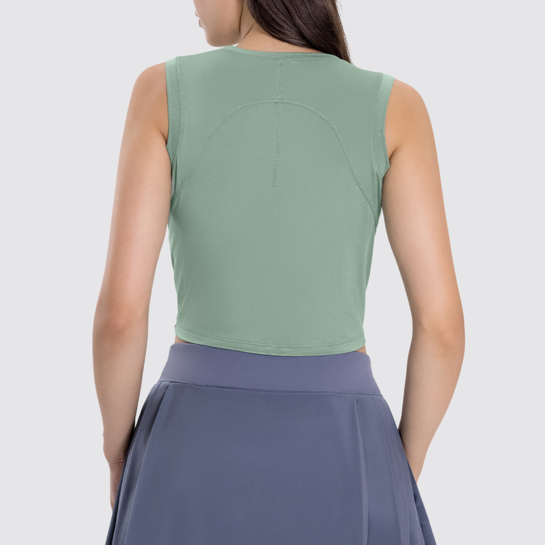 Women's Soft Yoga Top - Drawstring Ruched Slim Fit Tank