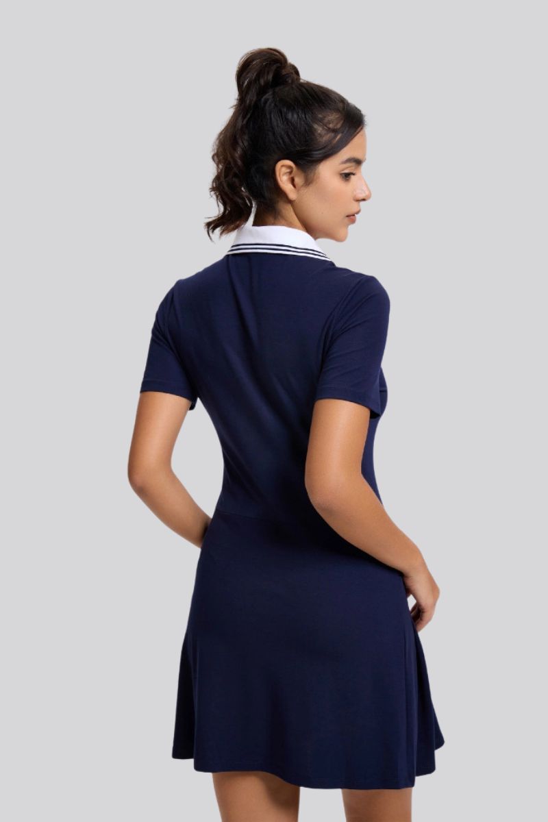 Outdoor contrasting lapel golf skirt chubby tennis sports long skirt