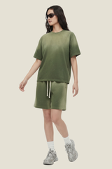 Unisex Splatter Tie-Dye Tee - Washed Vintage Streetwear Set